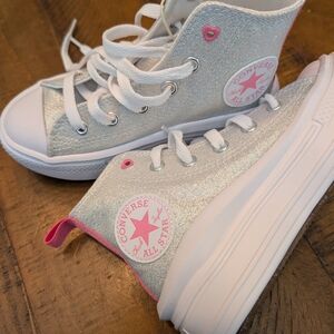 Converse Kids' Silver & Pink Platform Chuck Taylor All Star